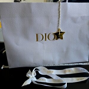 Dior White Gift Bag with Gold Accents